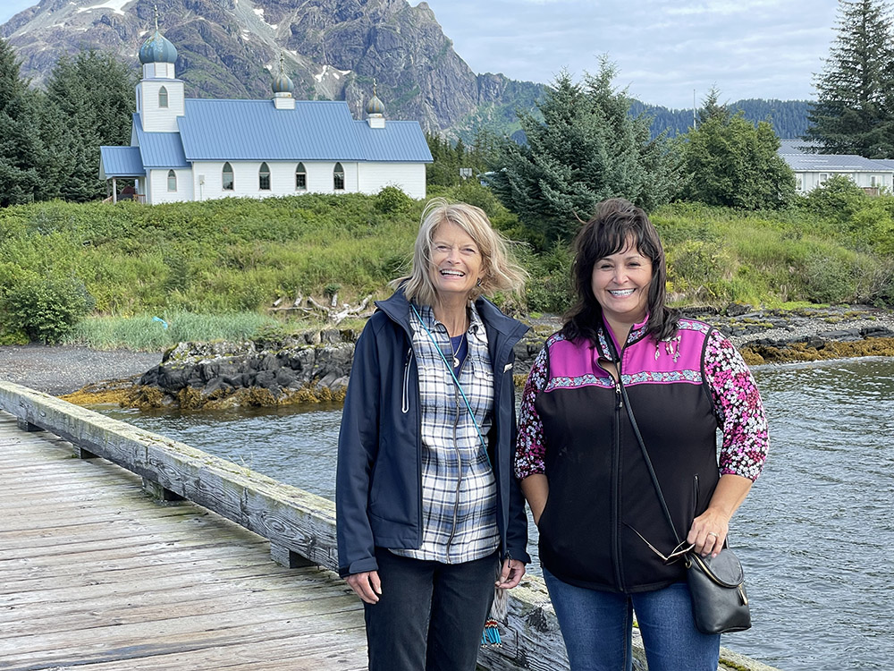 Sen. Murkowski on a tour with Chairman Sheri Buretta in Buretta’s home village of Tatitlek .